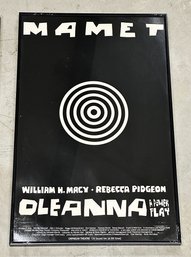 Original David Mamet Broadway Show Window Card Poster - Oleanna (1992) - With William Macy