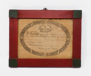 Original 1855 Marriage Certificate - York, Pennsylvania