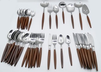 Vintage Mid-Century Modern Flatware Set - American Tempo (Japan) - 50 Pieces (Service For 10)