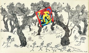 Joan Miro Original Lithograph 'The Party' (1956) - With Ribemont-Dessaignes & Prevert