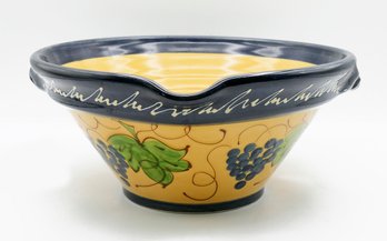 Le Poet-Laval (France) Pottery Mixing Bowl - Grapes Pattern