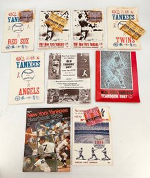 6 Different 1960's NY Yankees Baseball Programs/Scorecards With Ticket Stubs & 2 Yearbooks