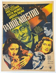 Vintage 1953 Mexican One-Sheet Movie Poster - PADRE NUESTRO - Linen Backed