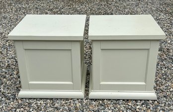 Pair Of Pottery Barn 'Bailey' Cubes - Storage / End Tables