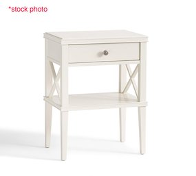 Pottery Barn Clara Lattice Narrow Nightstand - In Sky White - New In Sealed Box (Cost $399)