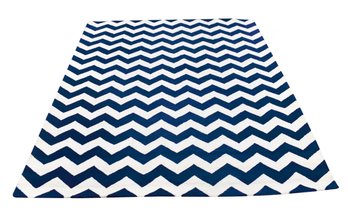 Pottery Barn Teen Navy Chevron Wool Rug - 8' X 10'