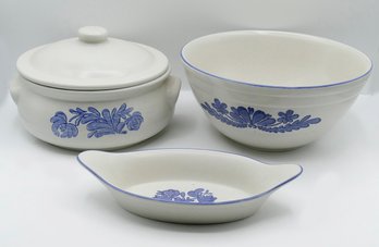 Pfaltzgraff Yorktowne Stoneware - Covered Casserole, Mixing Bowl, And Au Gratin Dish