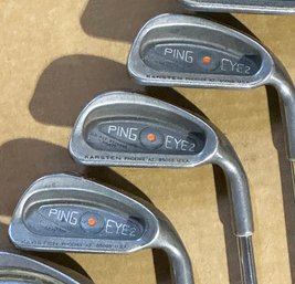 Ping Eye 2 Golf Iron Set - 4 Iron Thru Sand Wedge (8 Clubs) - RH / Steel Shafts - Orange Dot