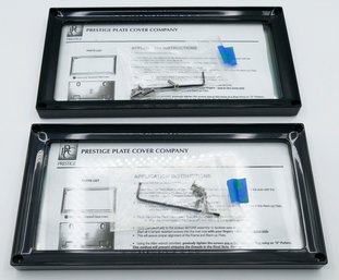 Pair Of Beverly Hills Motor Cars Prestige License Plate Covers / Frames - Satin Black - Never Used