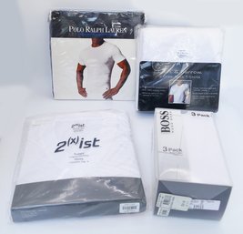 12 New Men's T-Shirts - All Size L - Crew Neck, V-Neck, And Tank Top - Ralph Lauren, Boss, Etc ($80 Cost)