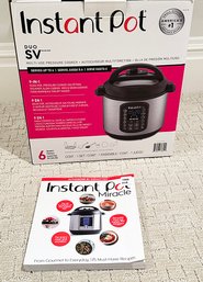 Instant Pot Duo SV 6QT Multi-Use Pressure Cooker With Cook Book