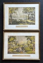 Pair Of Vintage Currier & Ives Prints