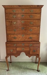 American 18th Century Queen Anne Maple Highboy