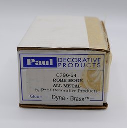 Paul Decorative Products Robe Hook (c796) - In Brass - New In Box