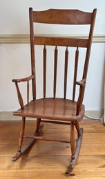 Tall Wooden Spindle-Back Rocking Chair