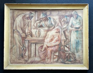 Umberto Romano Original Pastel Painting - 34.75' X 27' (Framed)