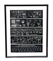 Antique 1928 Richmond School Furniture Chalkboard Lithograph Graphics - Framed