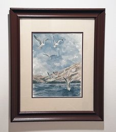 Girard Gannotti Watercolor Painting 'New Flight' - 20' X 23.5'