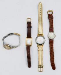 Lot Of 4 Ladies Watches - Seiko (2), Peugot, Fossil