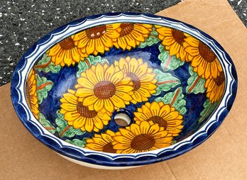 Handmade Ceramic Hand Painted Drop-In Oval Sink