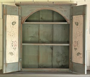 Small Painted Wooden Hanging Cabinet