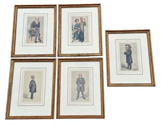 Collection Of 5 Vanity Fair Cartoon Caricatures - Beautifully Framed