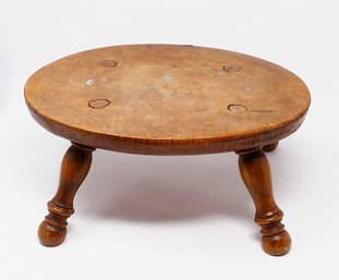 Turned Wooden Leg Milking/Foot Stool