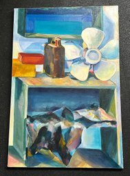 Jennifer Moses Original Oil On Canvas Painting - Still Life (1980) - 24' X 36'