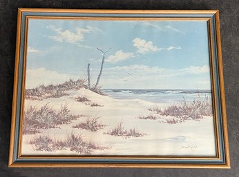 Suzy Aalund (CT/NY, 1933-2016) Framed Print - Beach / Sea