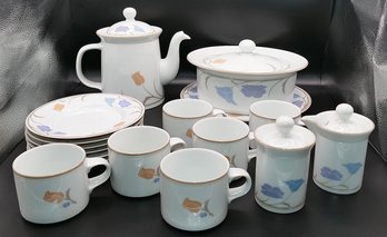 Dansk Tivoli Belles Fleurs Porcelain Coffee Service, Plates, And Serving Pieces - 21 Piece