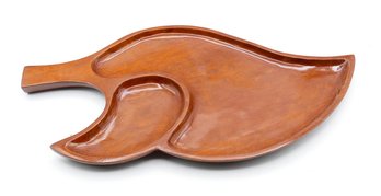 Vintage Mid-Century Modern Teak Leaf Serving Platter