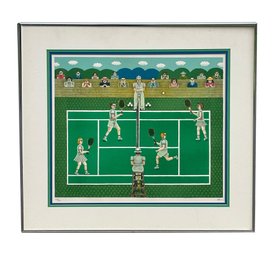 Shigeo Okumura (OKU) (1937-1999) - Screenprint - Tennis Scene - Signed & Numbered