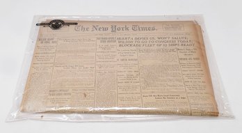 Original New York Times Newspaper From 1914