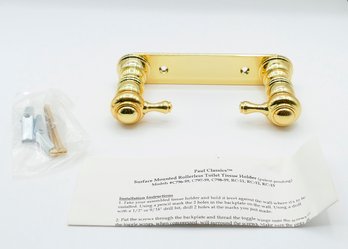 Paul Decorative Products Rollerless Toilet Paper Holder (c796) - In Brass - New In Box