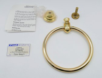 Paul Decorative Products Towel Ring (c796) - In Brass - New In Box