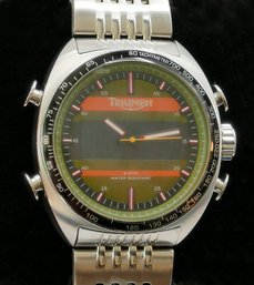 Triumph Motorcycles Stainless Steel Wristwatch - Never Worn With Tags