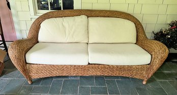 Pottery Barn Malabar Woven Rattan Sofa