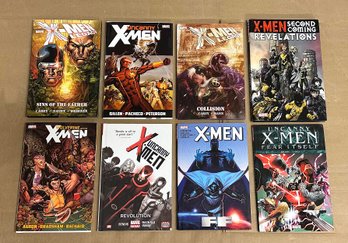 Lot Of 8 X-Men Hardcover Novels / Comic Books - Marvel Comics - Approx. Cover Price $175