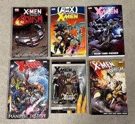 Lot Of 6 X-Men Hardcover And Paperback Novels / Comic Books - Marvel Comics - Approx. Cover Price $140