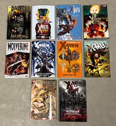 Lot Of 10 X-Men & Wolverine Paperback Novels / Comic Books - Marvel Comics - Approx. Cover Price $185