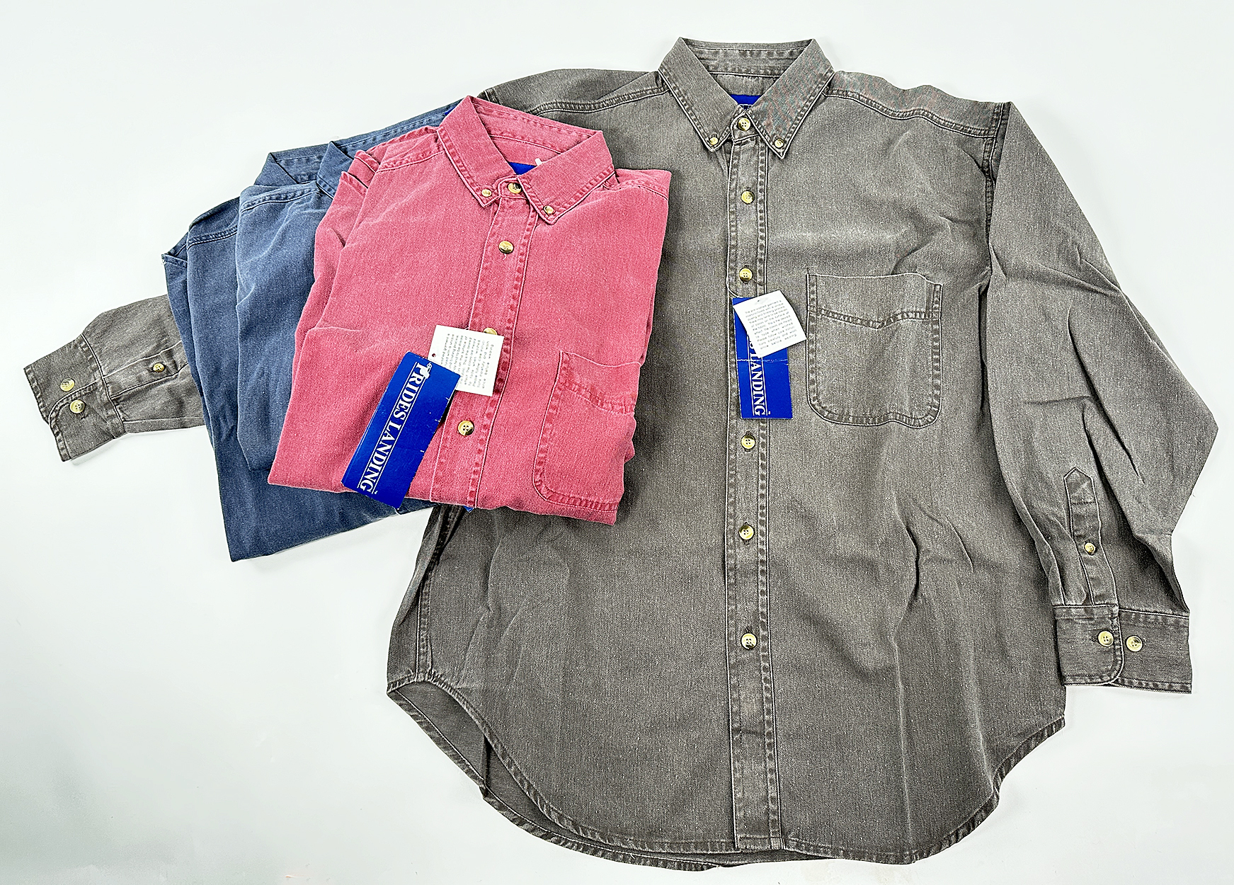 Set Of 4 Prides Landing Men's Cotton Long Sleeve Button Down Shirts