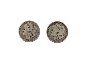 2 Morgan US Silver Dollars - 1883-O & 1881-O