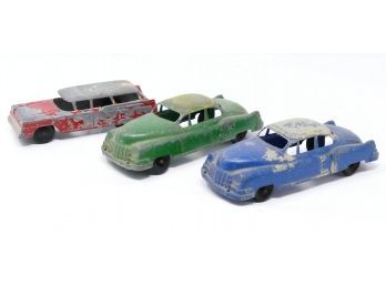 Lot Of 3 Vintage Diecast Cars - Tootsie Toy