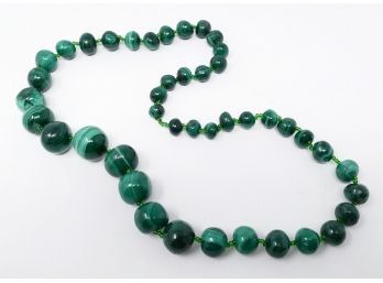 Beautiful Malachite Necklace With Graduated Beads