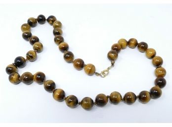 Beautiful Hand Knotted Tiger's Eye Beaded Necklace