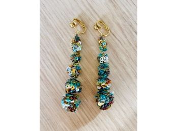 M Missoni Sequin Clip On Dangle Earrings