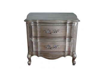 Wood Scroll Side/End Table - Modern Silver Finish