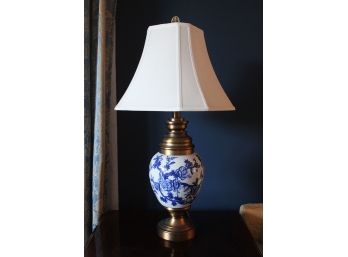 Blue & White Floral Ceramic Lamp