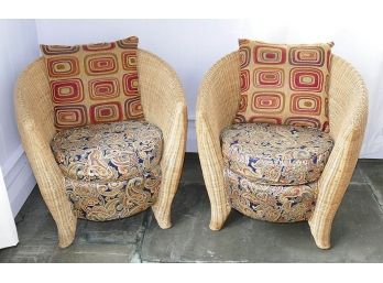 Pair Of Wicker Club Chairs