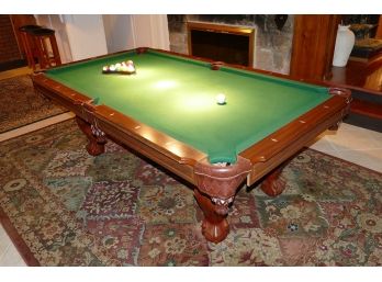 Sportcraft 7.5' Ball And Claw Billiard Pool Table W/ 2 Sticks, Balls, Cue Rack, Chalk And Holder -Easy To Move